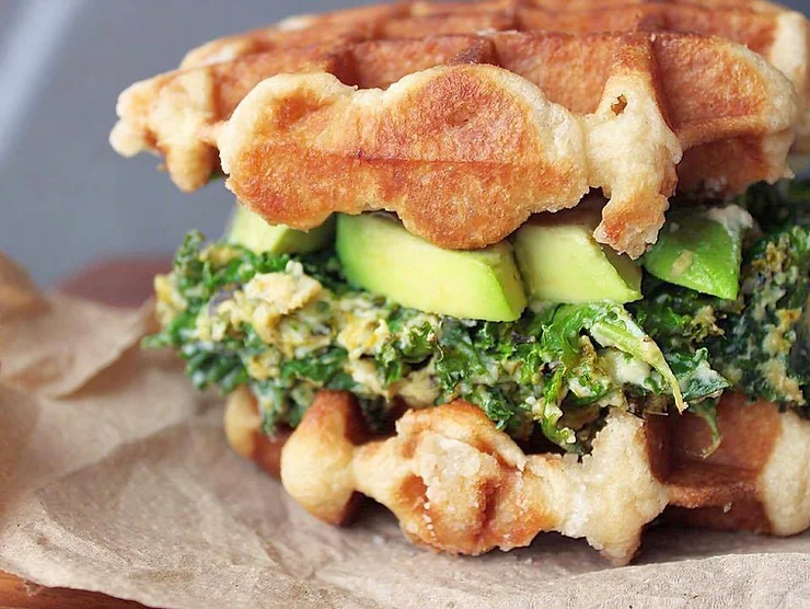 Green Waffle Sandwich