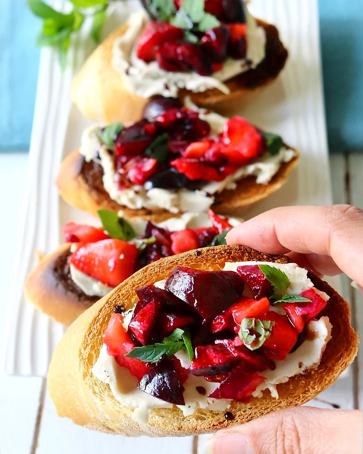 Strawberry Cherry Bruschetta